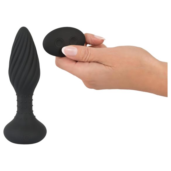 ANOS - vibratore anale rotante con perle - nero