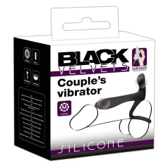   Black Velvets - vibratore coppia ricaricabile e anello fallico 2in1 - nero