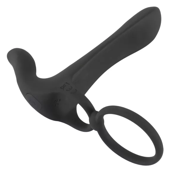 Black Velvets - vibratore coppia ricaricabile e anello fallico 2in1 - nero