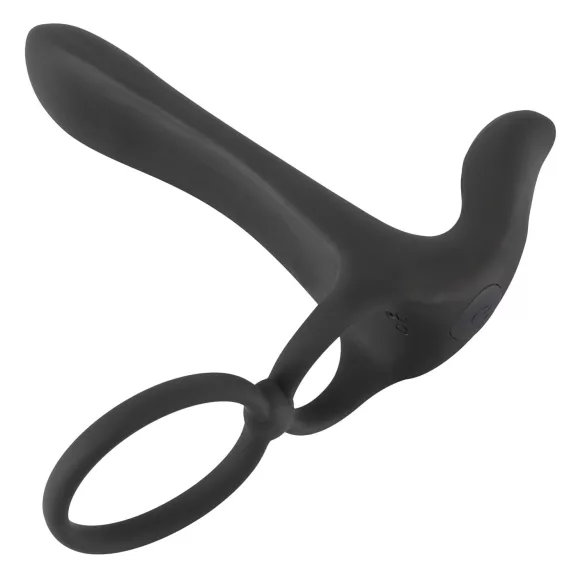 Black Velvets - vibratore coppia ricaricabile e anello fallico 2in1 - nero