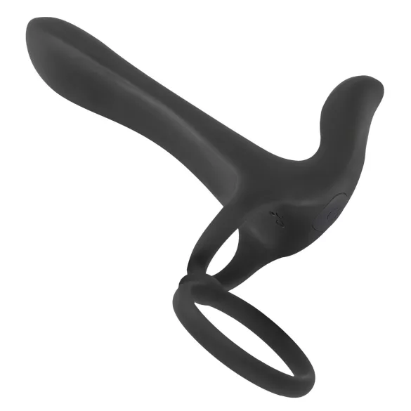 Black Velvets - vibratore coppia ricaricabile e anello fallico 2in1 - nero