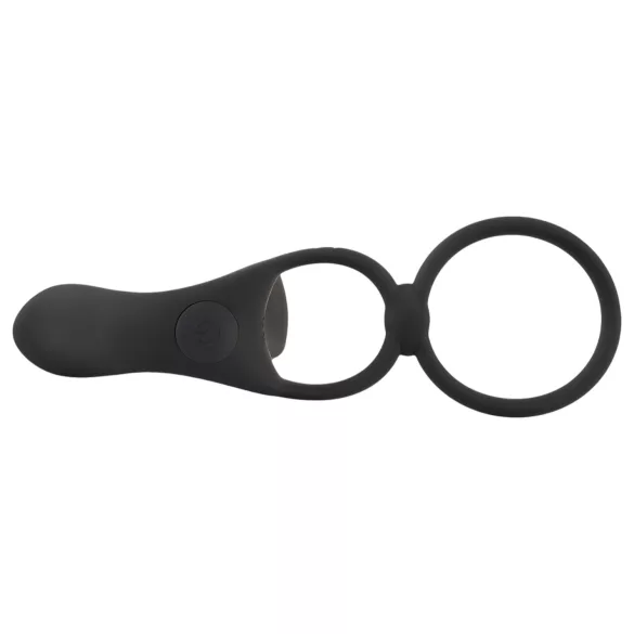 Black Velvets - vibratore coppia ricaricabile e anello fallico 2in1 - nero