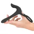 Black Velvets - vibratore coppia ricaricabile e anello fallico 2in1 - nero