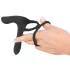 Black Velvets - vibratore coppia ricaricabile e anello fallico 2in1 - nero