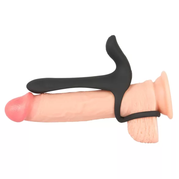 Black Velvets - vibratore coppia ricaricabile e anello fallico 2in1 - nero