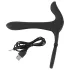 Black Velvets - vibratore coppia ricaricabile e anello fallico 2in1 - nero