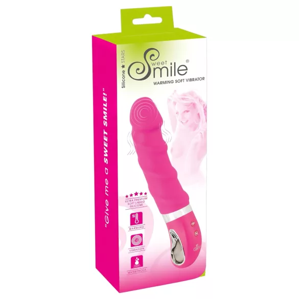SMILE Soft - vibratore ricaricabile riscaldante - silicone rosa