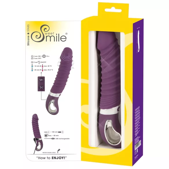 SMILE Soft - vibratore ricaricabile riscaldante - silicone viola