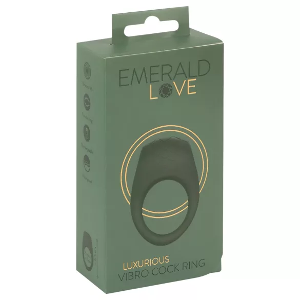 Emerald Love - anello fallico vibrante ricaricabile impermeabile - verde