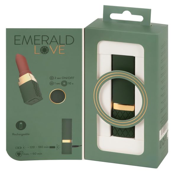 Emerald Love - vibratore ricaricabile impermeabile a forma di rossetto - rosso