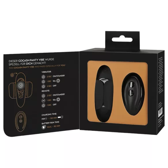 GoGasm Panty - vibratore clitorideo ricaricabile wireless - nero