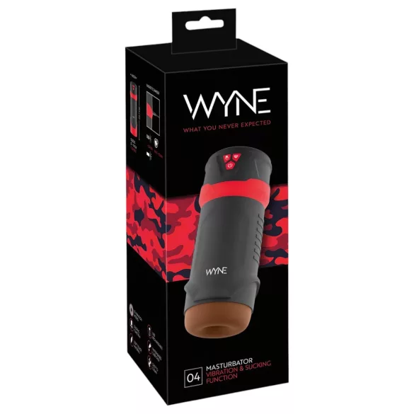 WYNE 04 - masturbatore a batteria, vibrante e succhiante (marrone)