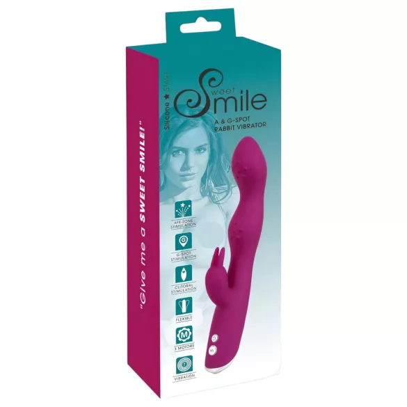 SMILE - vibratore flessibile doppia stimolazione punto A e G - silicone viola
