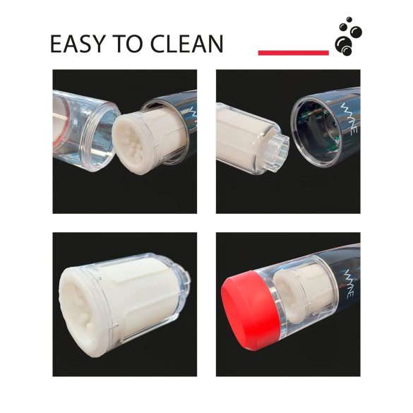 WYNE 05 - masturbatore rotante ricaricabile - silicone nero bianco