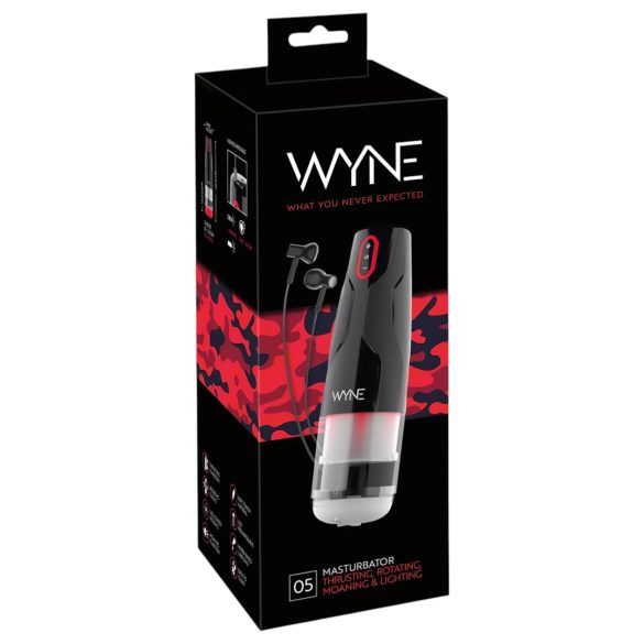 WYNE 05 - masturbatore rotante ricaricabile - silicone nero bianco