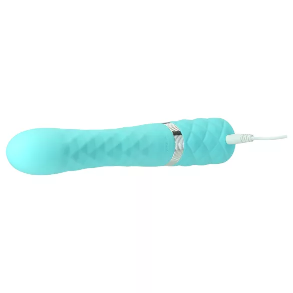 Pillow Talk Lively - vibratore turquoise, ricaricabile con stimolatore clitorideo