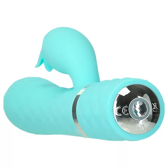 Pillow Talk Lively - vibratore turquoise, ricaricabile con stimolatore clitorideo