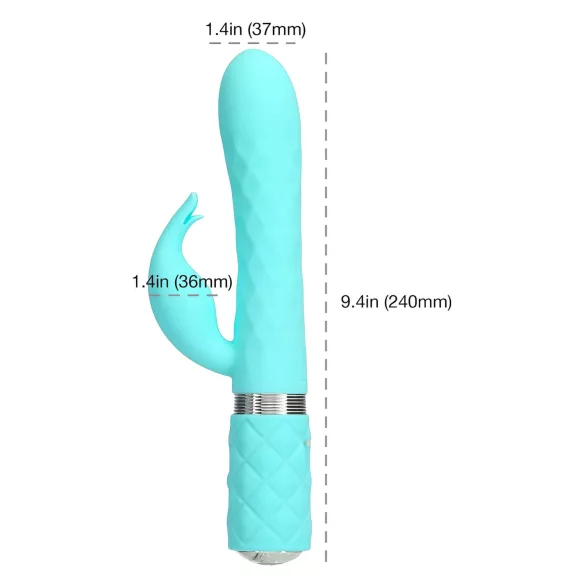 Pillow Talk Lively - vibratore turquoise, ricaricabile con stimolatore clitorideo