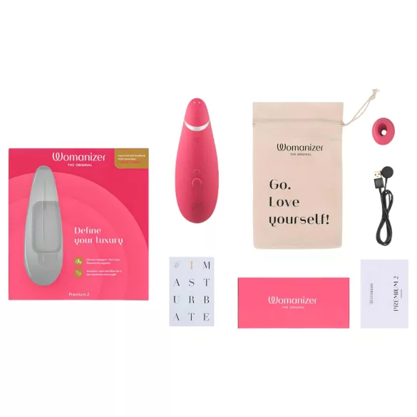 Womanizer Premium 2 - stimolatore clitorideo a onde d’aria - rosa