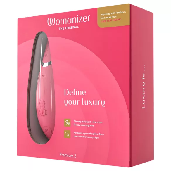 Womanizer Premium 2 - stimolatore clitorideo a onde d’aria - rosa