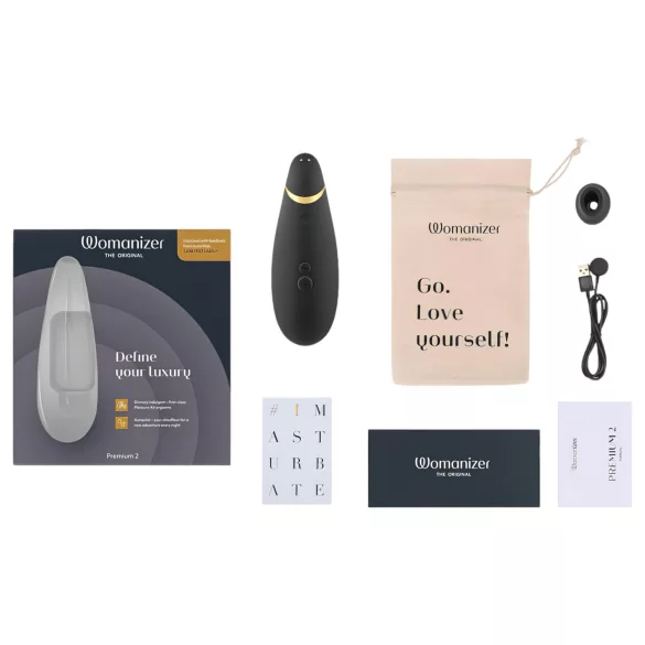 Womanizer Premium 2 - stimolatore clitorideo a onde d’aria - nero
