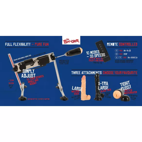 The Banger Fucking Machine - doppia sex machine + 2 dildo e 1 vagina artificiale