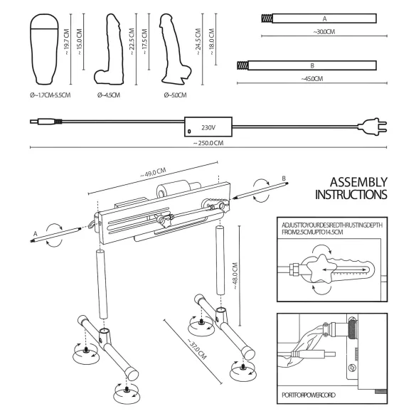 The Banger Fucking Machine - doppia sex machine + 2 dildo e 1 vagina artificiale