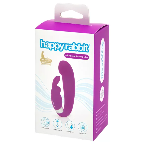 Happyrabbit - vibratore punto G mini con clitoride - ricaricabile - viola
