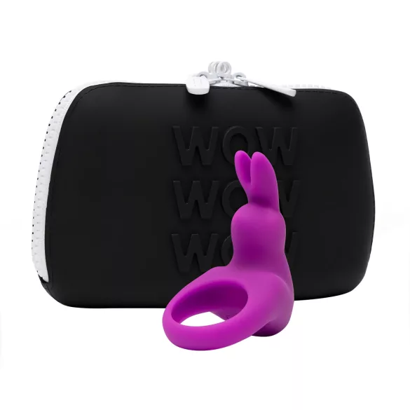 Happyrabbit - anello fallico vibrante con custodia - silicone viola