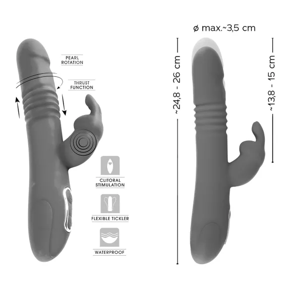 SMILE Rabbit - vibratore ricaricabile rotante e spintaneo con rabbit clitorideo (rosa)