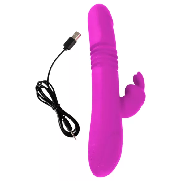 SMILE Rabbit - vibratore ricaricabile rotante e spintaneo con rabbit clitorideo (rosa)