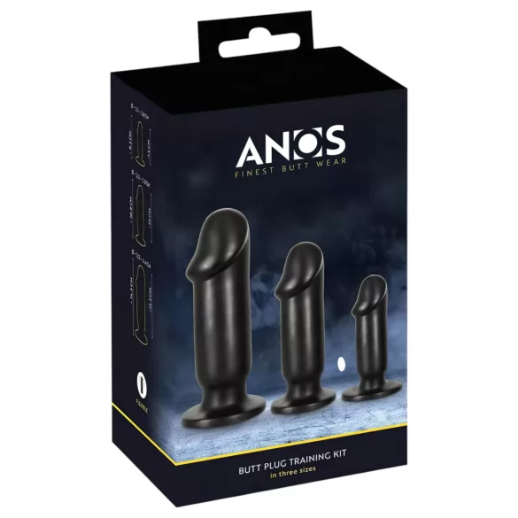 Anos - Set plug anale 3 pezzi - nero