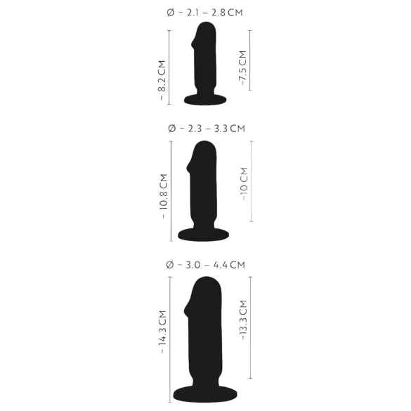 Anos - Set plug anale 3 pezzi - nero
