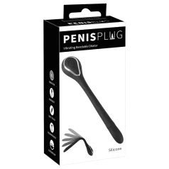   Dilatatore uretrale a spina per pene - dilatatore vibrante ricaricabile (1 cm, nero)