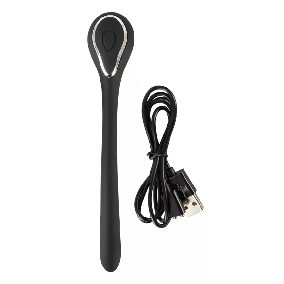 Penis Plug - dilatatore uretrale vibrante ricaricabile 1cm nero