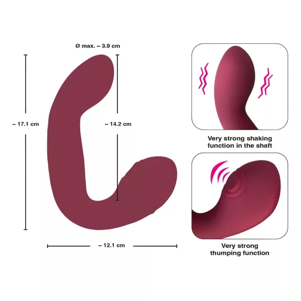 Javida Thumping - vibratore G-Spot e clitoride pulsante (rosso)