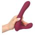Javida - Vibratore rotante rosso con telecomando e braccio clitorideo
