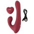 Javida - Vibratore rotante rosso con telecomando e braccio clitorideo