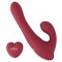 Javida - Vibratore rotante rosso con telecomando e braccio clitorideo