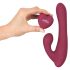 Javida - Vibratore rotante rosso con telecomando e braccio clitorideo