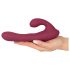 Javida - Vibratore rotante rosso con telecomando e braccio clitorideo