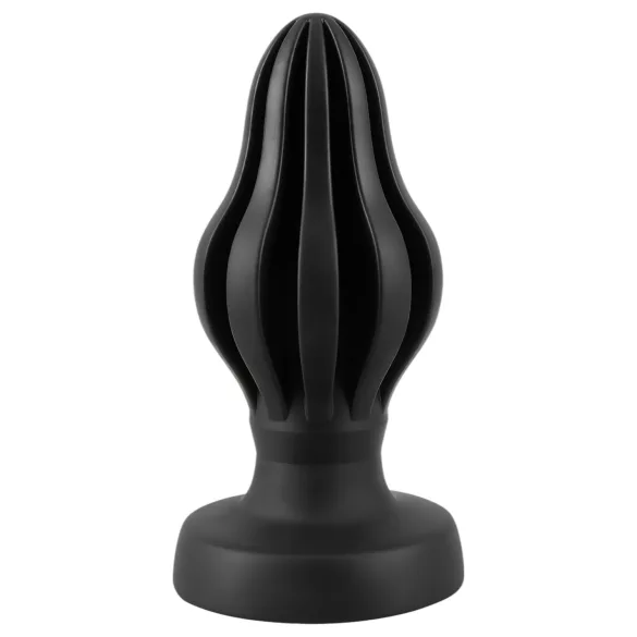 ANOS - tappo anale morbido rigato - 7 cm (nero)