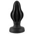 ANOS - plug anale piccolo a coste - morbido silicone nero 7cm