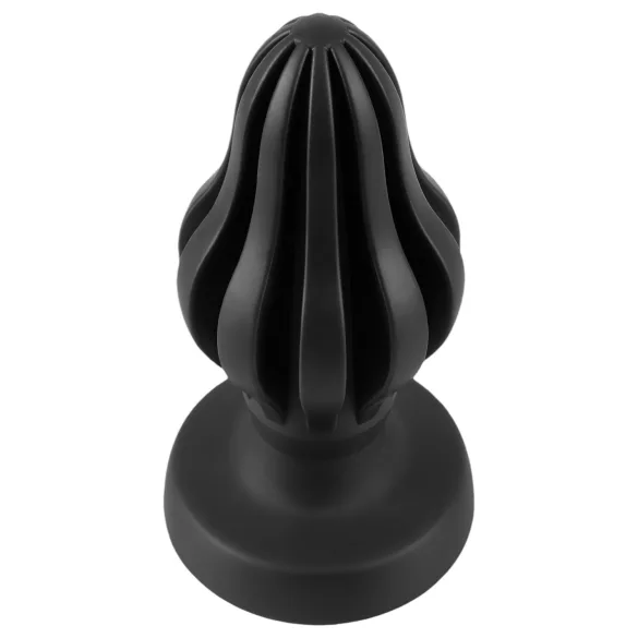 ANOS - tappo anale morbido rigato - 7 cm (nero)