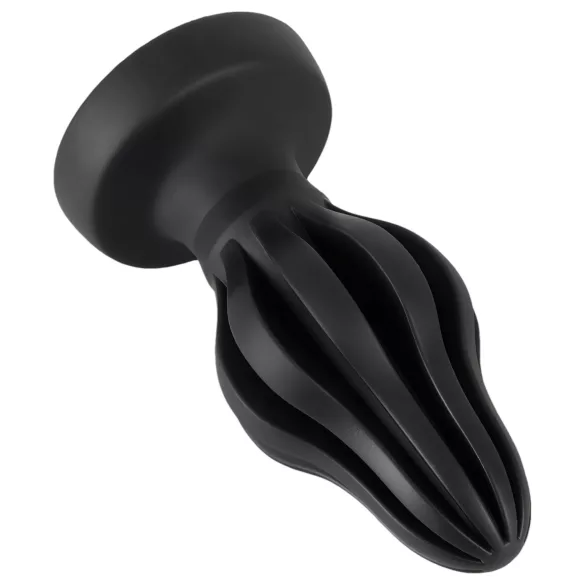 ANOS - tappo anale morbido rigato - 7 cm (nero)