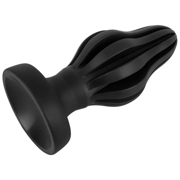 ANOS - tappo anale morbido rigato - 7 cm (nero)