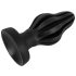 ANOS - plug anale piccolo a coste - morbido silicone nero 7cm