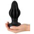 ANOS - plug anale piccolo a coste - morbido silicone nero 7cm