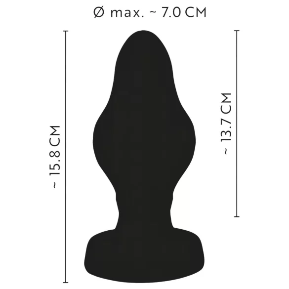 ANOS - tappo anale morbido rigato - 7 cm (nero)