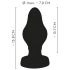 ANOS - plug anale morbido rigato - 7cm (nero)
